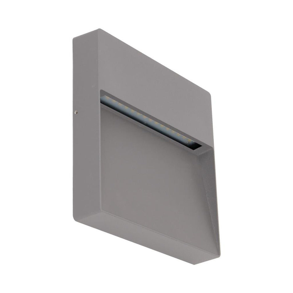 ZEKE-9- 9W Square LED Wall Light  240v- Silver